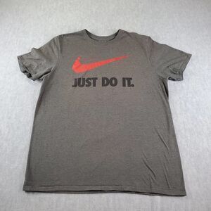 Nike Shirt Mens XL Gray Just Do It Athletic Cut Big Swoosh Tee